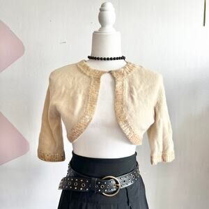 Vintage Y2K Sequin Bolero 2000s Glam Retro Coquette Large